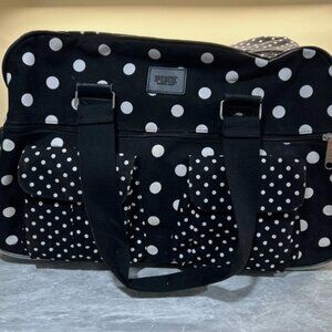 Victoria's Secret VINTAGE Pink BLACK AND WHITE Polka Dot Rolling Luggage